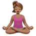 🧘🏽‍♀️ woman in lotus position: medium skin tone display on Apple